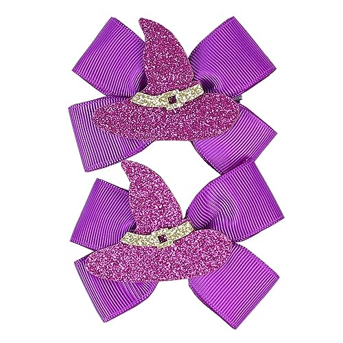 2 Pack Purple Witch Hat Hair Clips for Halloween