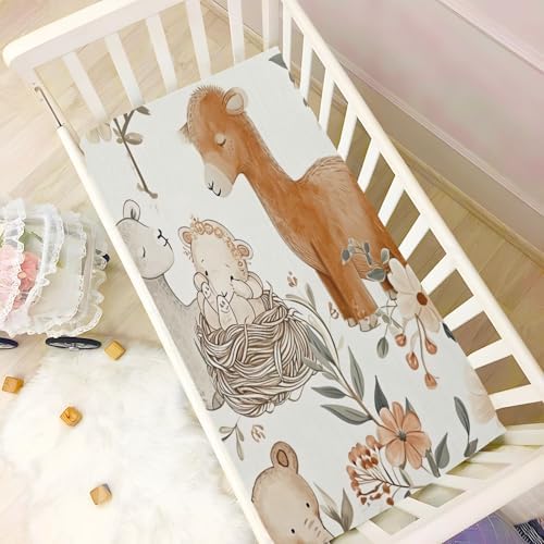 Wajiw Forest Animals Crib Sheets for Girls and Boys 1