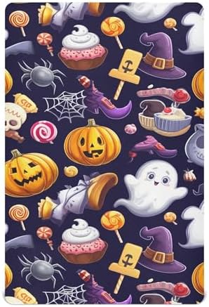 Qilmy Halloween Ghosts Fitted Crib Sheet for Babies