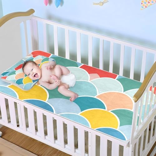 Cooling Mermaid Mattress Pad 28x52 Reusable for Baby Kids