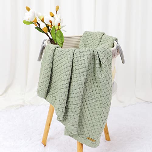 Mimixiong Baby Swaddling Blanket 40x30 Inch Sage Green