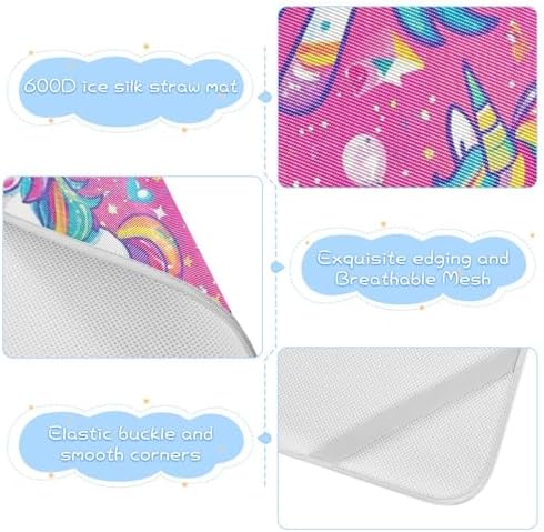 Cooling Rainbow Unicorn Baby Mattress Protector 28x52