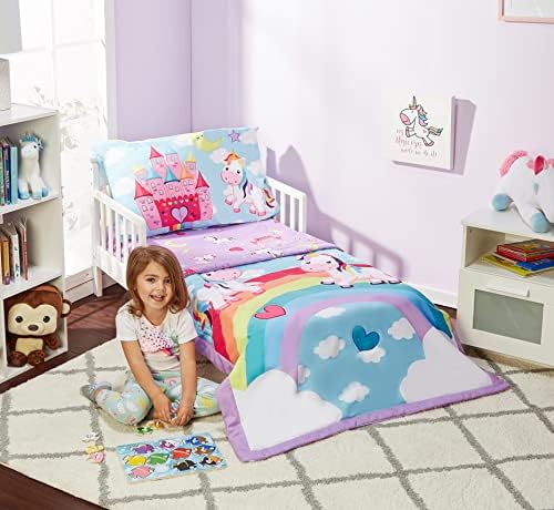EVERYDAY KIDS 4 Piece Toddler Bedding Set - Unicorn Dreams