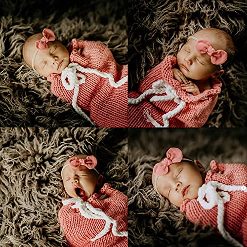 AQOKKA Baby Girl Headbands with Bows Soft Nylon Hairbands
