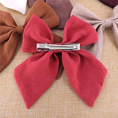 Baily Linen Bow Hair Clips for Girls and Women
