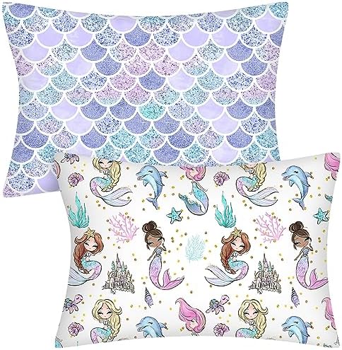 Ganeen Mermaid Toddler Pillowcase 2 Pcs 14x19