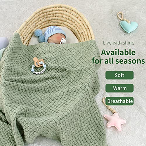 Mimixiong Baby Swaddling Blanket 40x30 Inch Sage Green