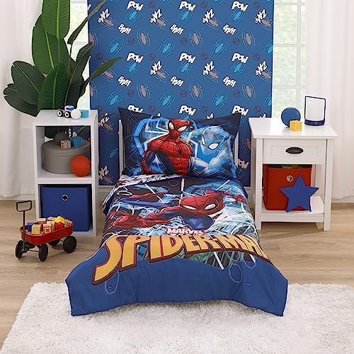 NoJo Marvel Spiderman Toddler Bed Set 4 Piece 1