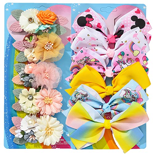 Fsmiling 11 Pack Hair Bows for Girls with Clips